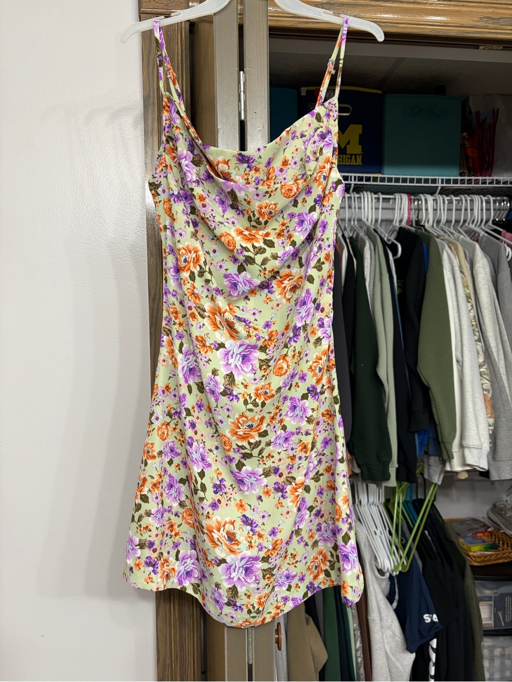 Rolla Coster Floral Slip Dress in Mint, Purple & Orange